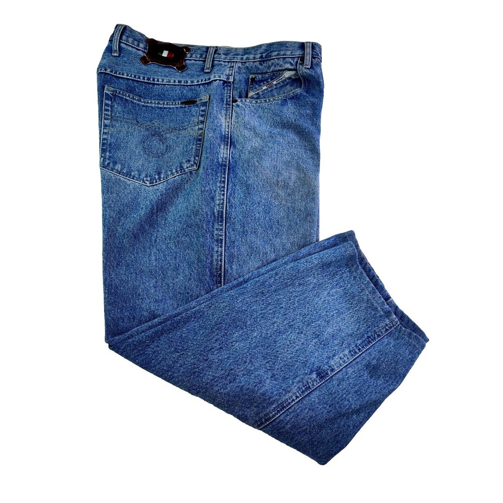 Paco Sport Y2K Baggy Blue Denim Jeans Men's 36X30 Distressed 90s Hip Hop Baggy